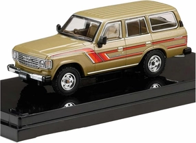 for Landcruiser 60 GX 1981 1 64 SUV Limited Edition Resin Car Model Adult Classic Souvenir Display Non-Remote App Controlled Toys(Gold)