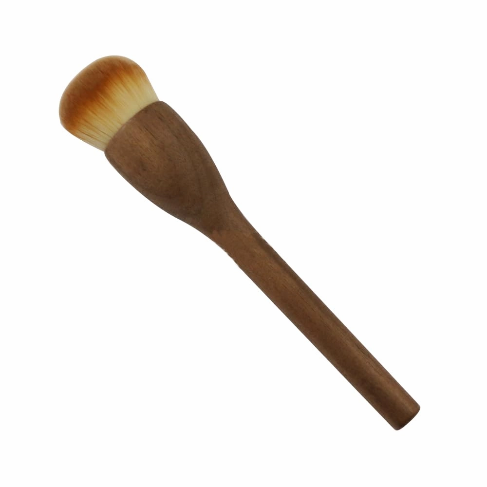 Foundation Brush, Fluffy Makeup Brush For Loose & Pressed Powder Imitation Goat Hair Makeup Brushes with Black Walnut Wood Brush Handle #9