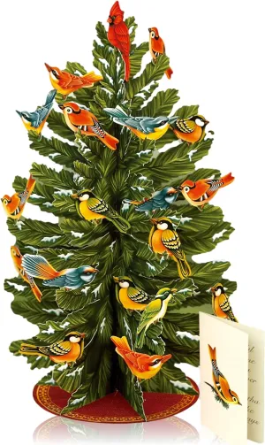 Freshcut Paper Pop Up Cards, 3D Popup Greeting Cards, Birthday Gift Card, Note Card & Envelope, 15" Winter Tree