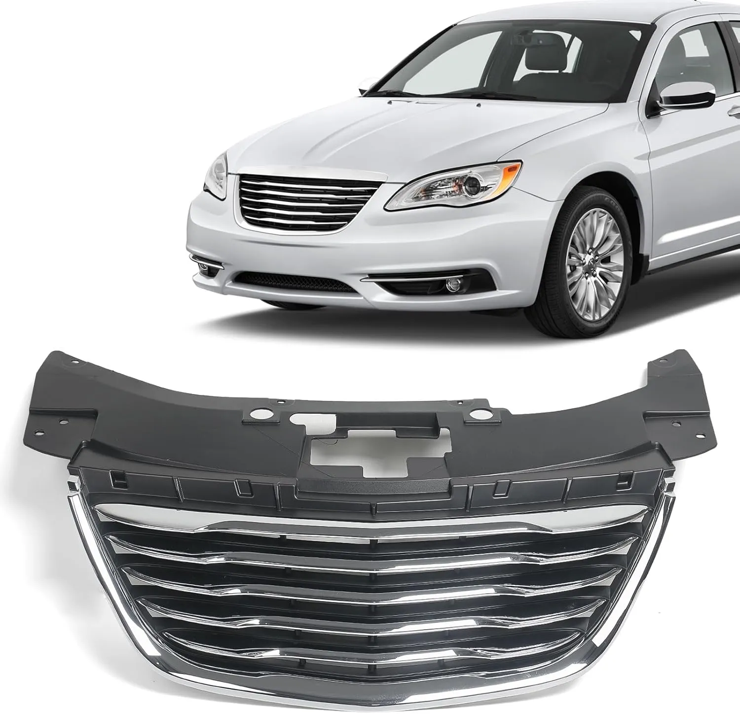 Front Bumper Grill for Chrysler 200 2011-2014 Hood Grille Compatible with 68082050AE CH1200353 13999AOE