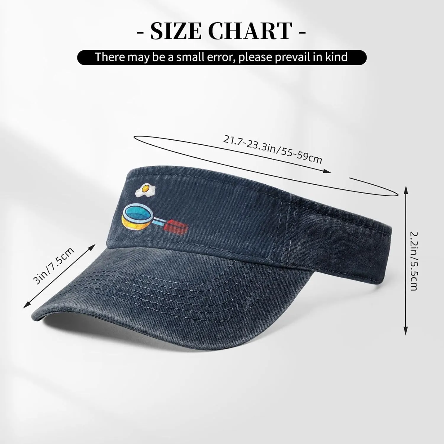 Frying Pan with Eggs Sun Visor Hats for Women Men Adjustable Sports Sun Hats Cotton Golf Cap