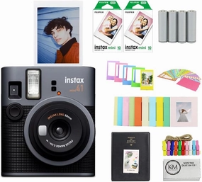 FUJIFILM INSTAX Mini 41 Instant Camera Bundle with Instax Mini Film | 20 Exposures   4 Pack AA Batteries   Album, Borders, Stickers & Clips   Cleaning Cloth (5 Items)