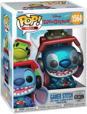 Funko Pop Plus: Lilo and Stitch - Gamer Stitch - Metallic - Collectable Vinyl Figure - Gift Idea - Official Merchandise - Toys for Kids & Adults - Cartoon/Animation Fans