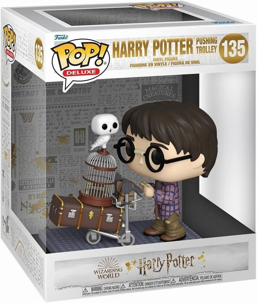 Funko Pop Deluxe: Harry Potter 20th Anniversary - Harry Pushing Trolley - Collectable Vinyl Figure - Gift Idea - Official Merchandise - Toys for Kids & Adults - Fantasy Fans