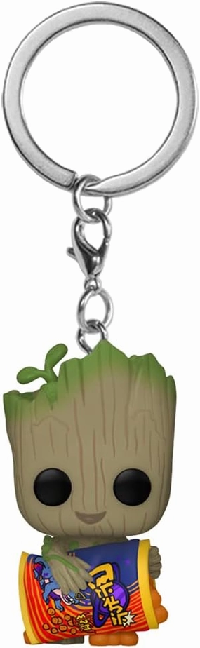 Funko Pop! Keychain: Marvel - I Am Groot, Groot with Cheese Puffs