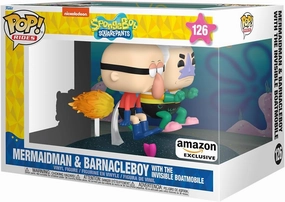 Funko POP Rides Deluxe: Spongebob Squarepants - Mermaid Man & Barnacle Boy with Invisible Car - Collectable Vinyl Figure - Gift Idea - Official Merchandise - for Kids & Adults