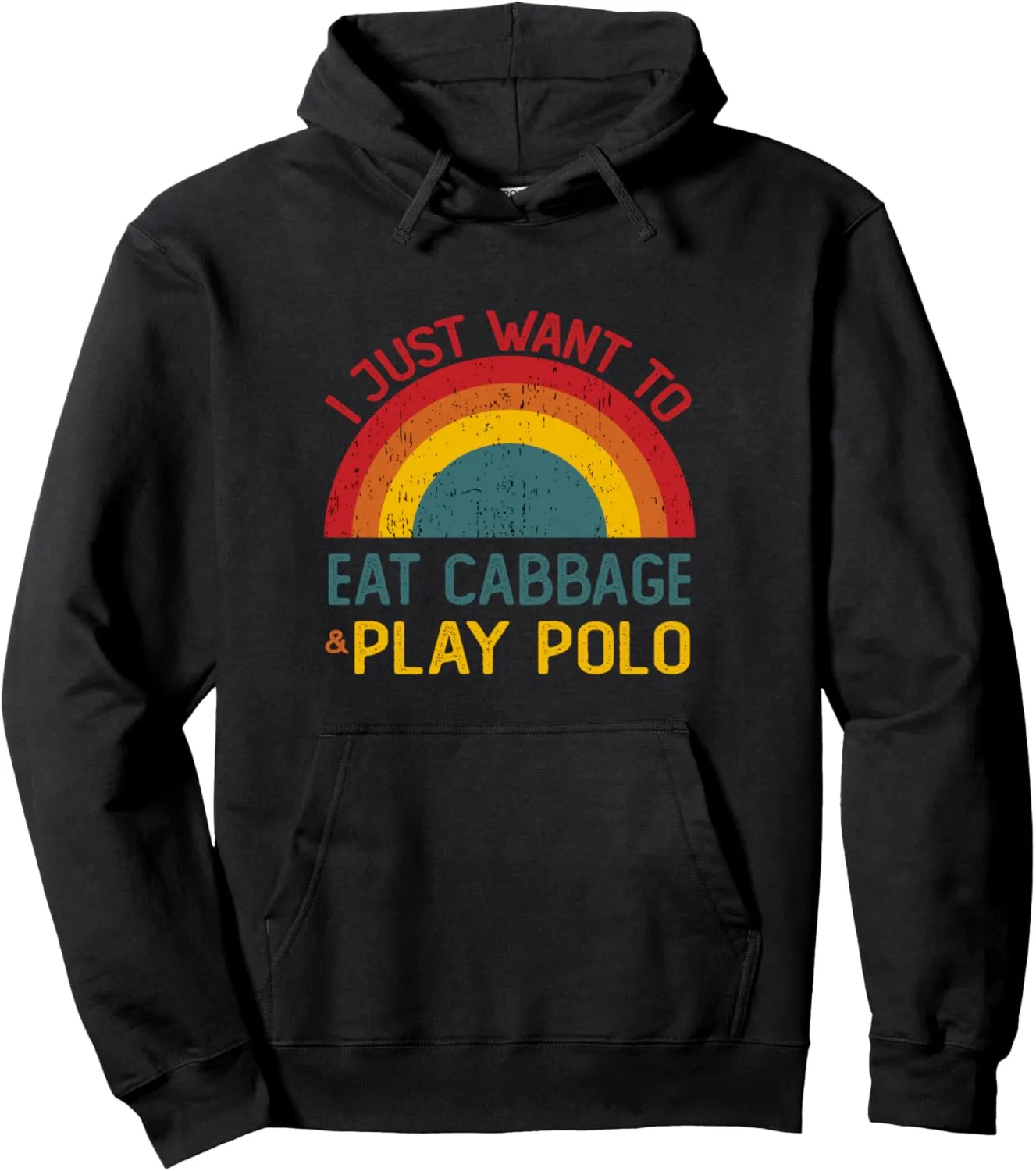 Funny I just want to eat cabbage and Play Polo Christmas Pullover Hoodie