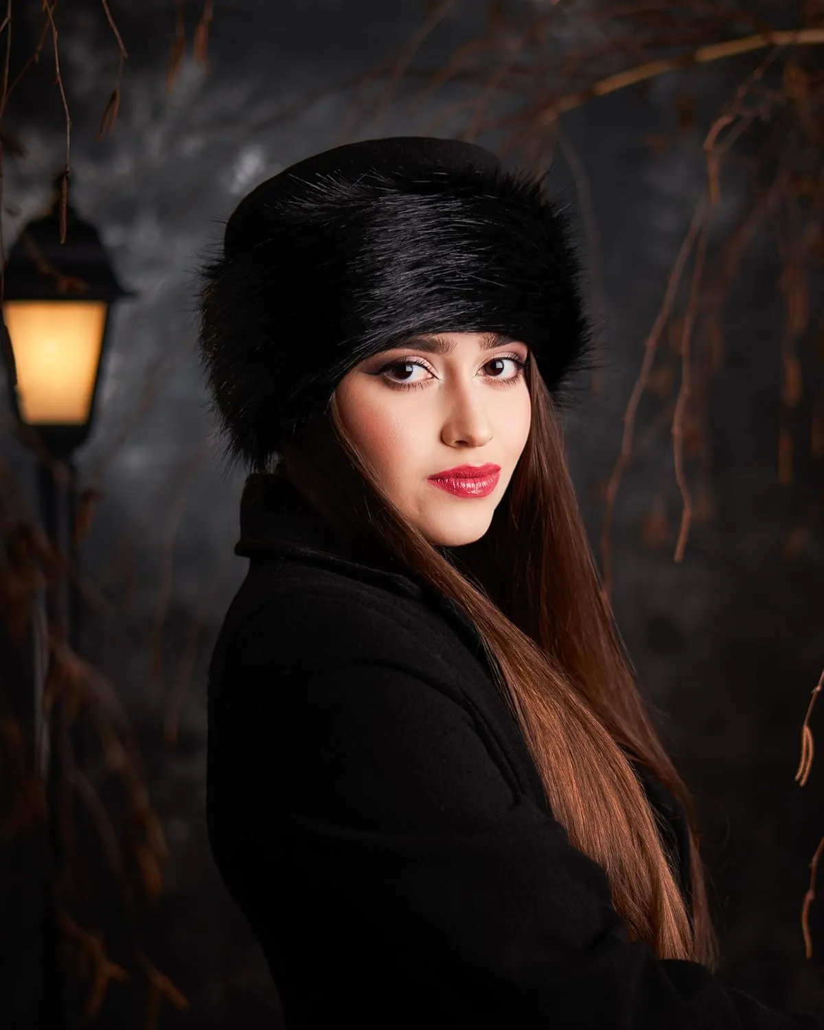 Futrzane Classic Trim Hat - Faux Fur Trimmed Hats for Women - Classy Fleece Cap