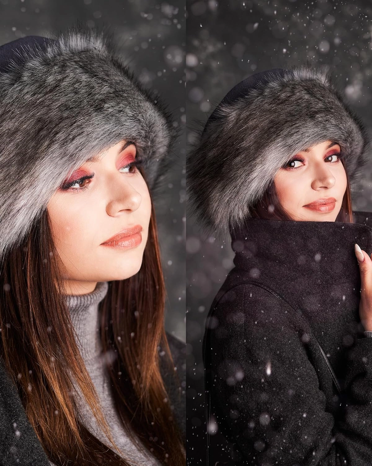 Futrzane Classic Trim Hat - Faux Fur Trimmed Hats for Women - Classy Fleece Cap
