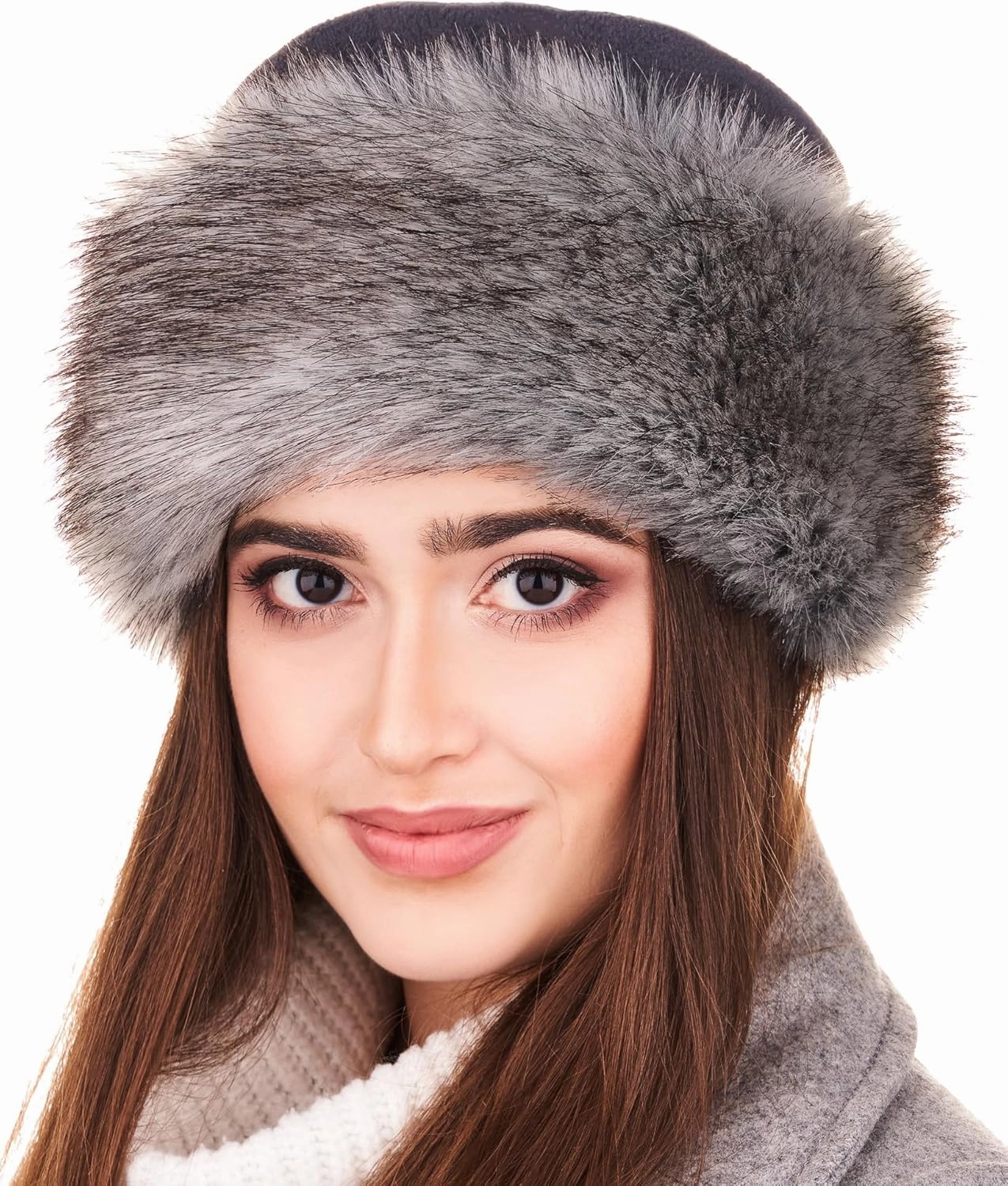 Futrzane Classic Trim Hat - Faux Fur Trimmed Hats for Women - Classy Fleece Cap