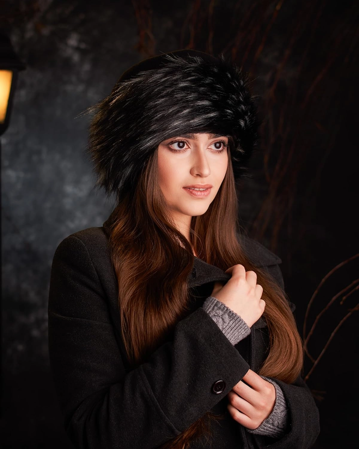 Futrzane Classic Trim Hat - Faux Fur Trimmed Hats for Women - Classy Fleece Cap