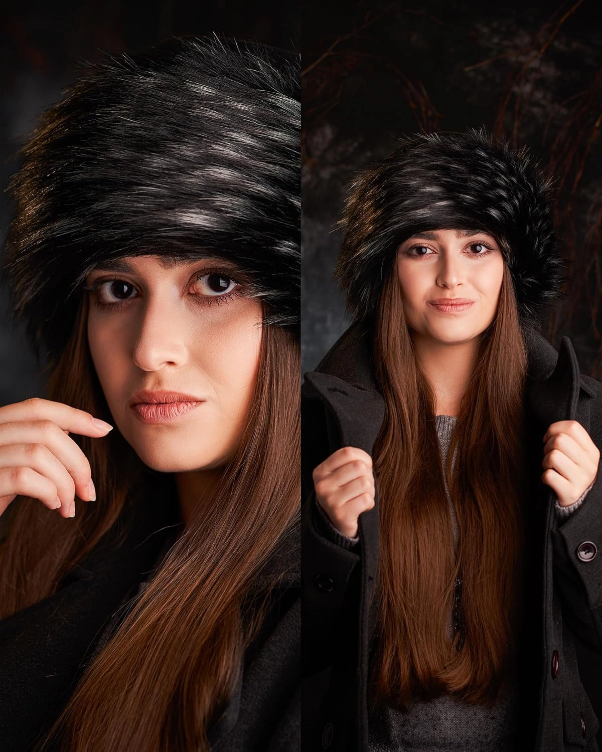 Futrzane Classic Trim Hat - Faux Fur Trimmed Hats for Women - Classy Fleece Cap