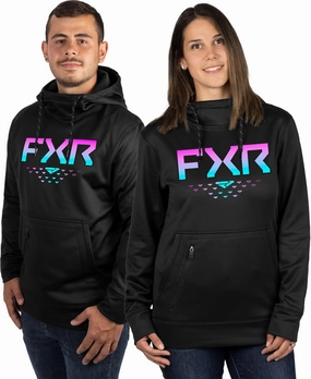 FXR Charcoal/HiVis Helium Tech Pullover Hoodie Hoody Fleece Shell DWR Finish