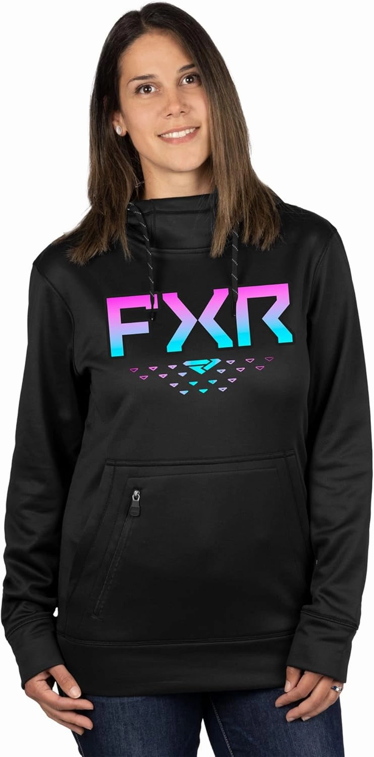 FXR Charcoal/HiVis Helium Tech Pullover Hoodie Hoody Fleece Shell DWR Finish