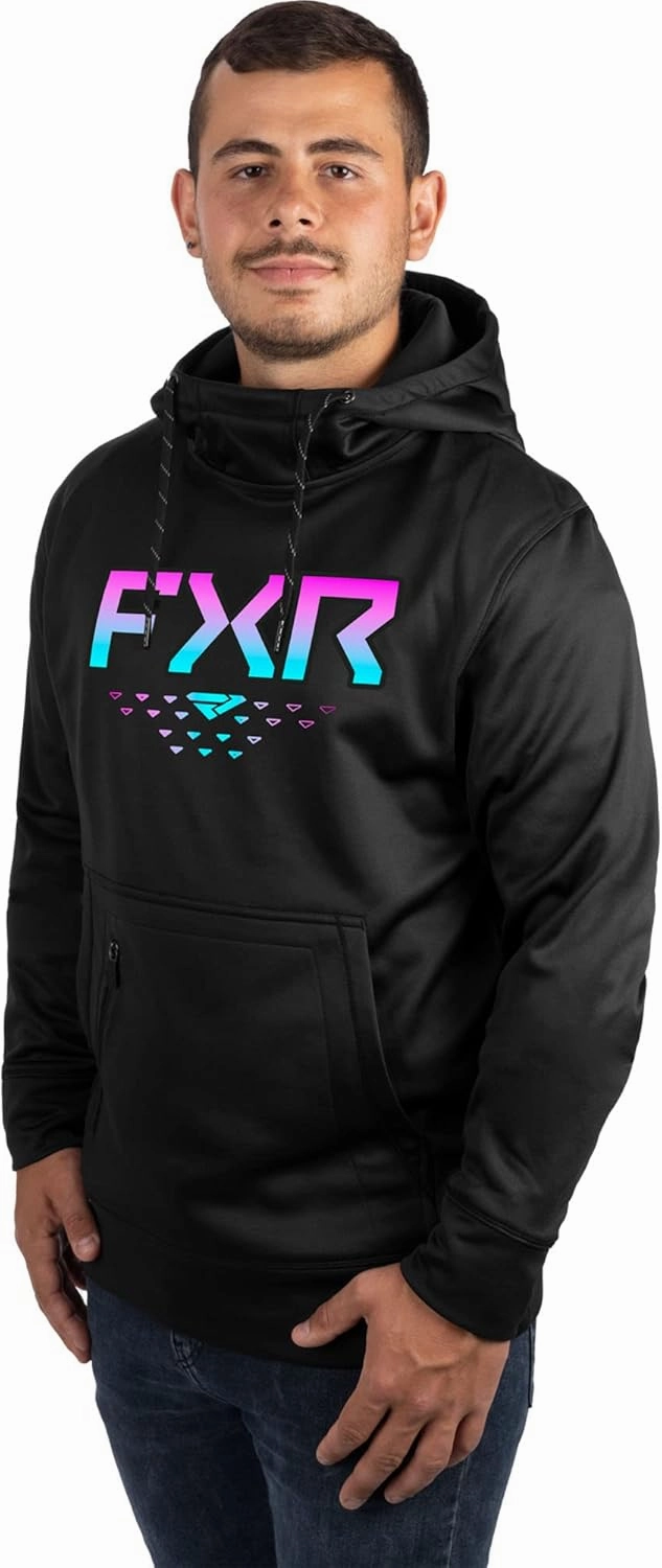 FXR Charcoal/HiVis Helium Tech Pullover Hoodie Hoody Fleece Shell DWR Finish