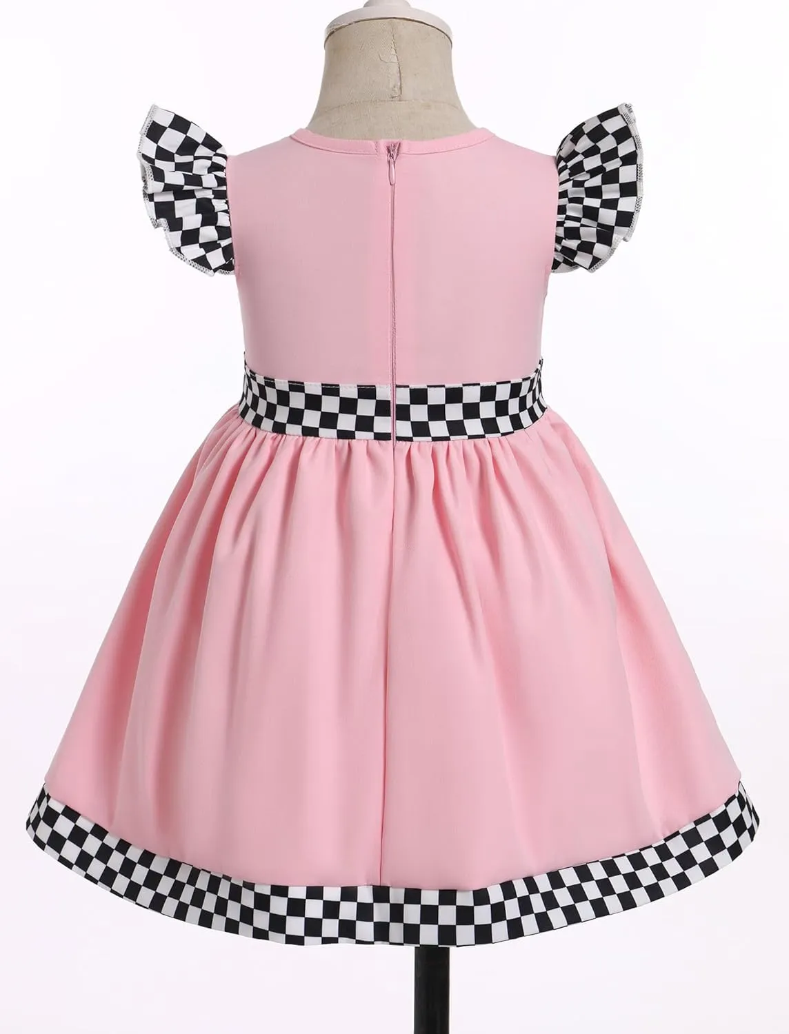 FYMNSI Baby Girls Race Car Driver Costume 1st 2nd Birthday Dress Toddler Ruffle Tutu Dress Racing Suit for Cake Smash Outfit