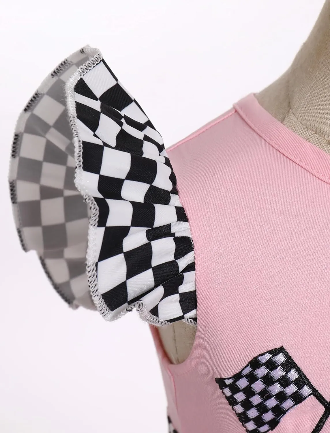 FYMNSI Baby Girls Race Car Driver Costume 1st 2nd Birthday Dress Toddler Ruffle Tutu Dress Racing Suit for Cake Smash Outfit