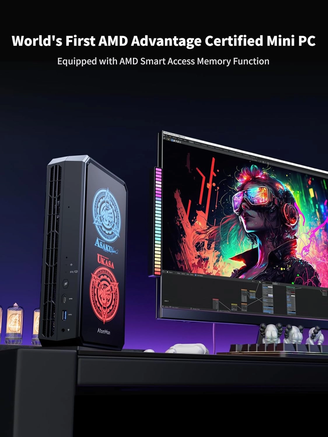 G7 PT Mini PC AMD Ryzen 9 7945HX, 16C/32T,8 GB GDDR6 AMD Radeon RX 7600M XT, 32GB DDR5 RAM 1TB PCIe4.0 SSD Mini Gaming PC, HDMI2.1/DP2.0/USB-C,WiFi7,BT5.4,2.5G LAN,2xPCIe4.0&PCIe5.0 SSD Slots