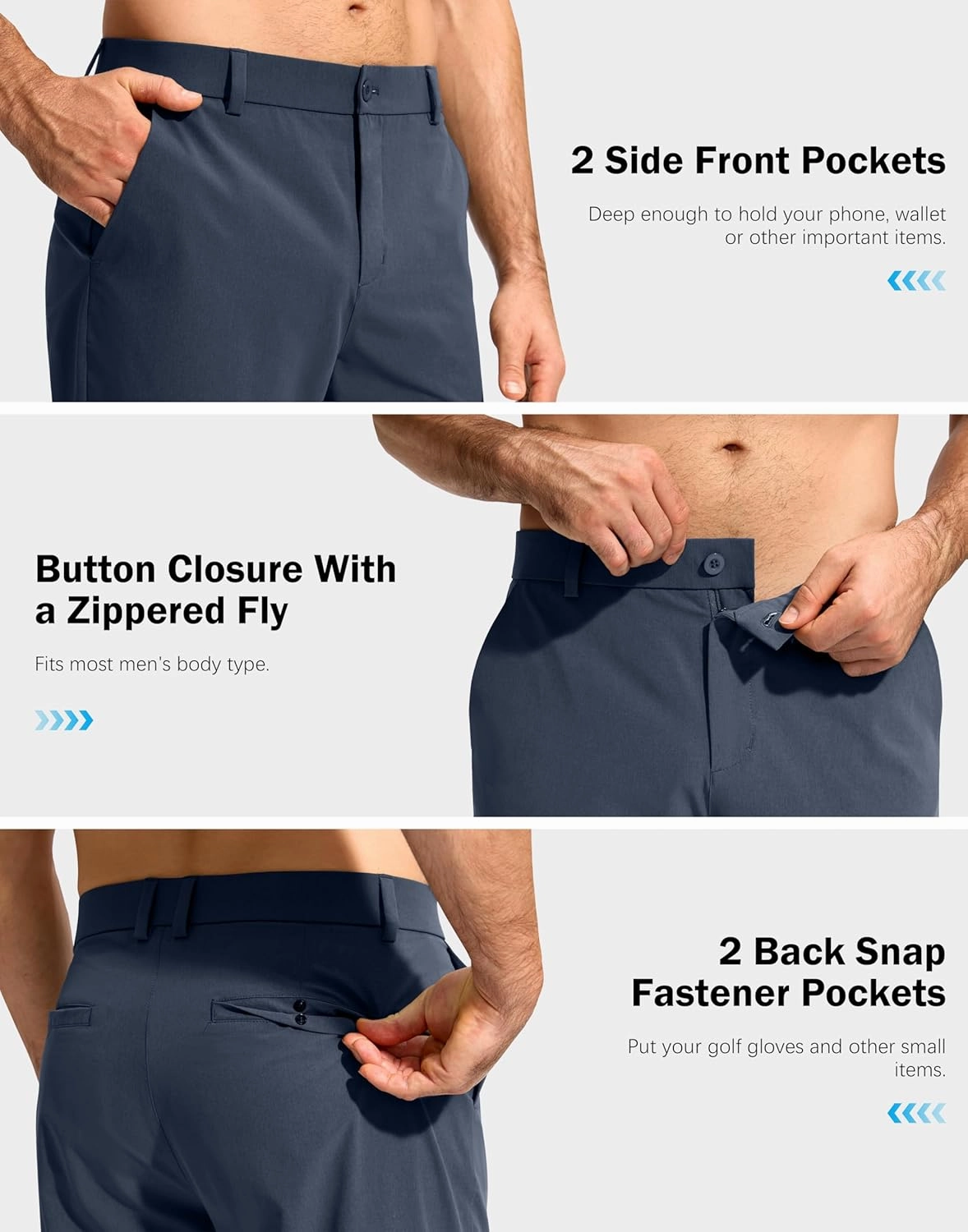 G Gradual Mens Golf Pants Stretch Dress Casual Pants 30"/32"/34" Lightweight Work Travel Slacks for Men with 4 Pockets