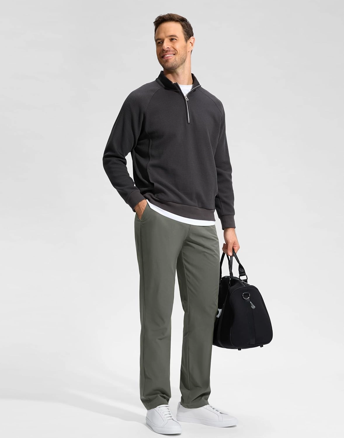 G Gradual Mens Golf Pants Stretch Dress Casual Pants 30"/32"/34" Lightweight Work Travel Slacks for Men with 4 Pockets