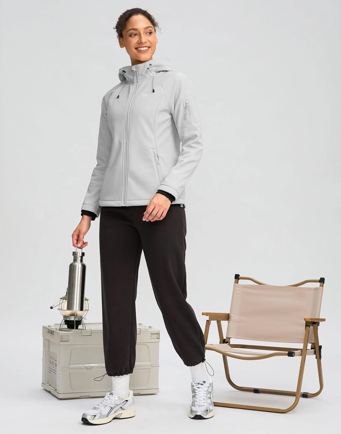 G Gradual Women's Fleece Lined Softshell Jacket Windproof Warm Light Waterproof Hooded Jacket for Women Winter/Fall/Spring