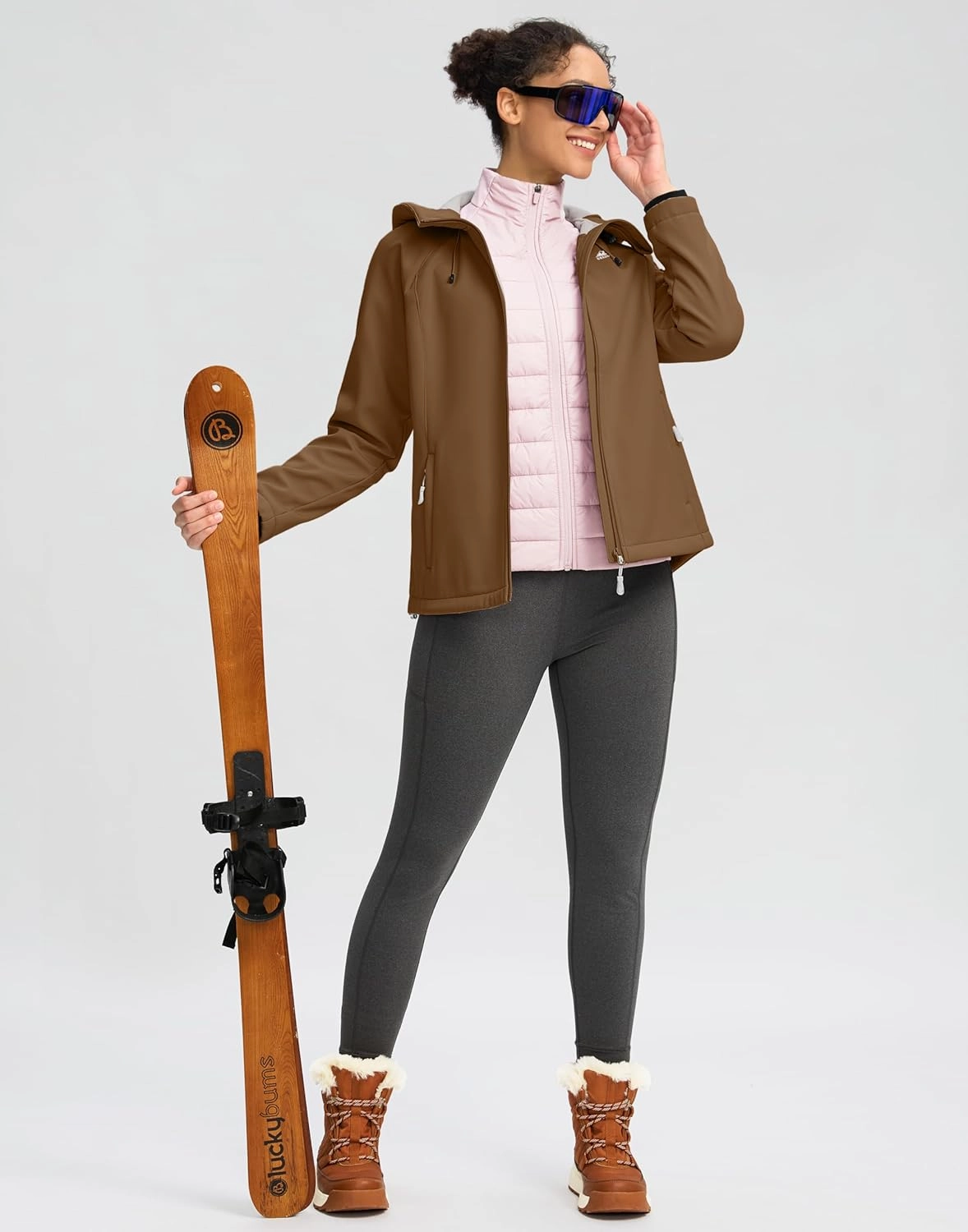 G Gradual Women's Fleece Lined Softshell Jacket Windproof Warm Light Waterproof Hooded Jacket for Women Winter/Fall/Spring