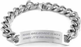 Gag Model Railroads Gifts, Model Railroads is not a Hobby. It's an Adventure, Epic Birthday Cuban Chain Bracelet from Friends, Model Train Set, Toy Trains, Train Tracks, Railroad Toys, Electric