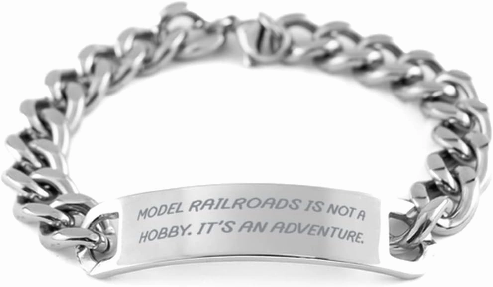 Gag Model Railroads Gifts, Model Railroads is not a Hobby. It's an Adventure, Epic Birthday Cuban Chain Bracelet from Friends, Model Train Set, Toy Trains, Train Tracks, Railroad Toys, Electric
