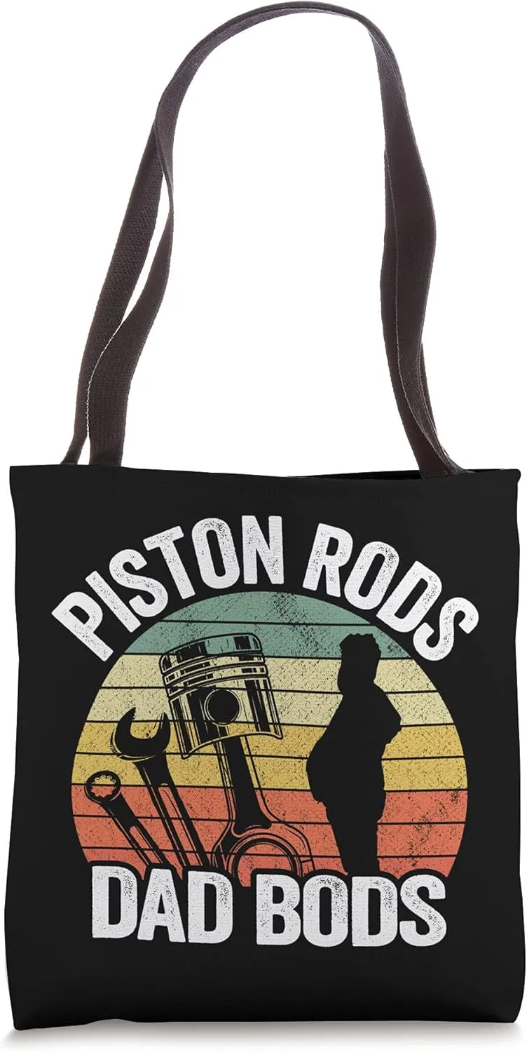 Garage Vintage Mechanic Daddy Piston Rods And Dad Bods Tote Bag