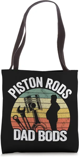 Garage Vintage Mechanic Daddy Piston Rods And Dad Bods Tote Bag