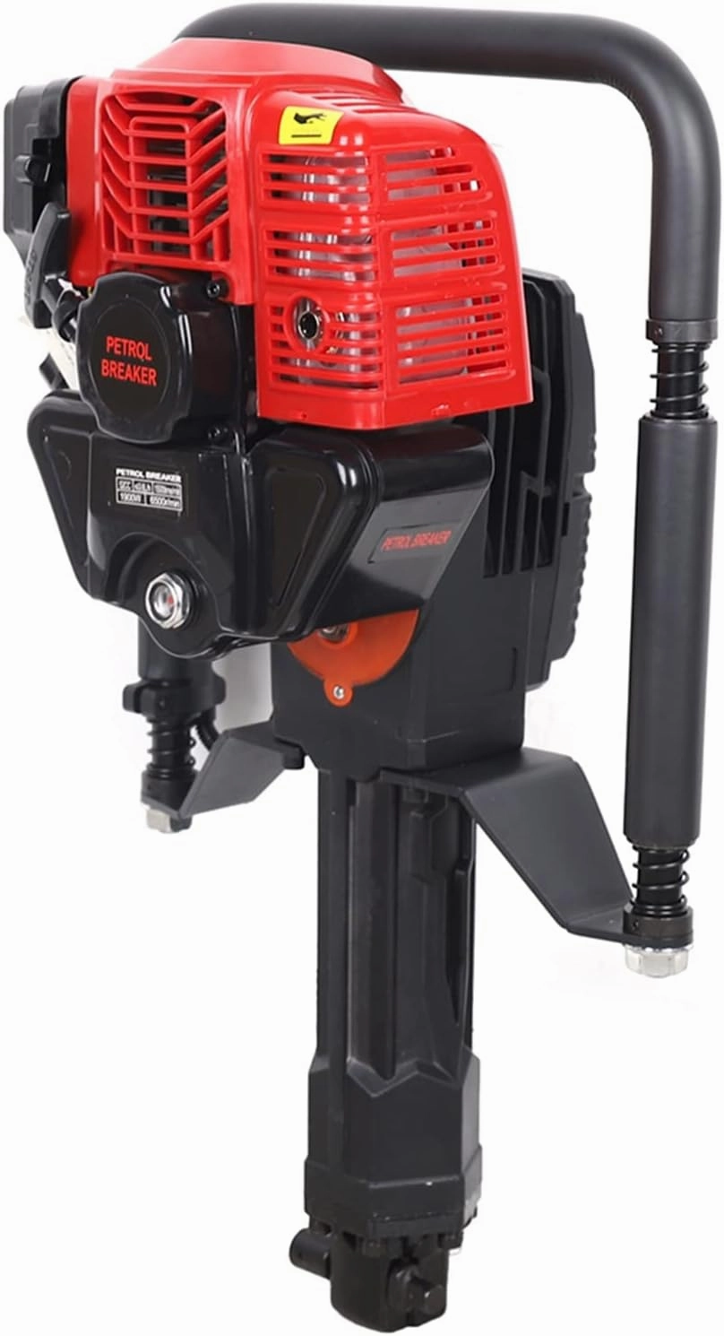 Gas Powered T Post Driver 52CC 2.5HP 6500RPM Gas Post Pounder Driver, Heady Duty Single Cylinder Air Cooled Gasoline Fence Post Hammer Driver with 1 Post Driving Head(60mm, 80mm)