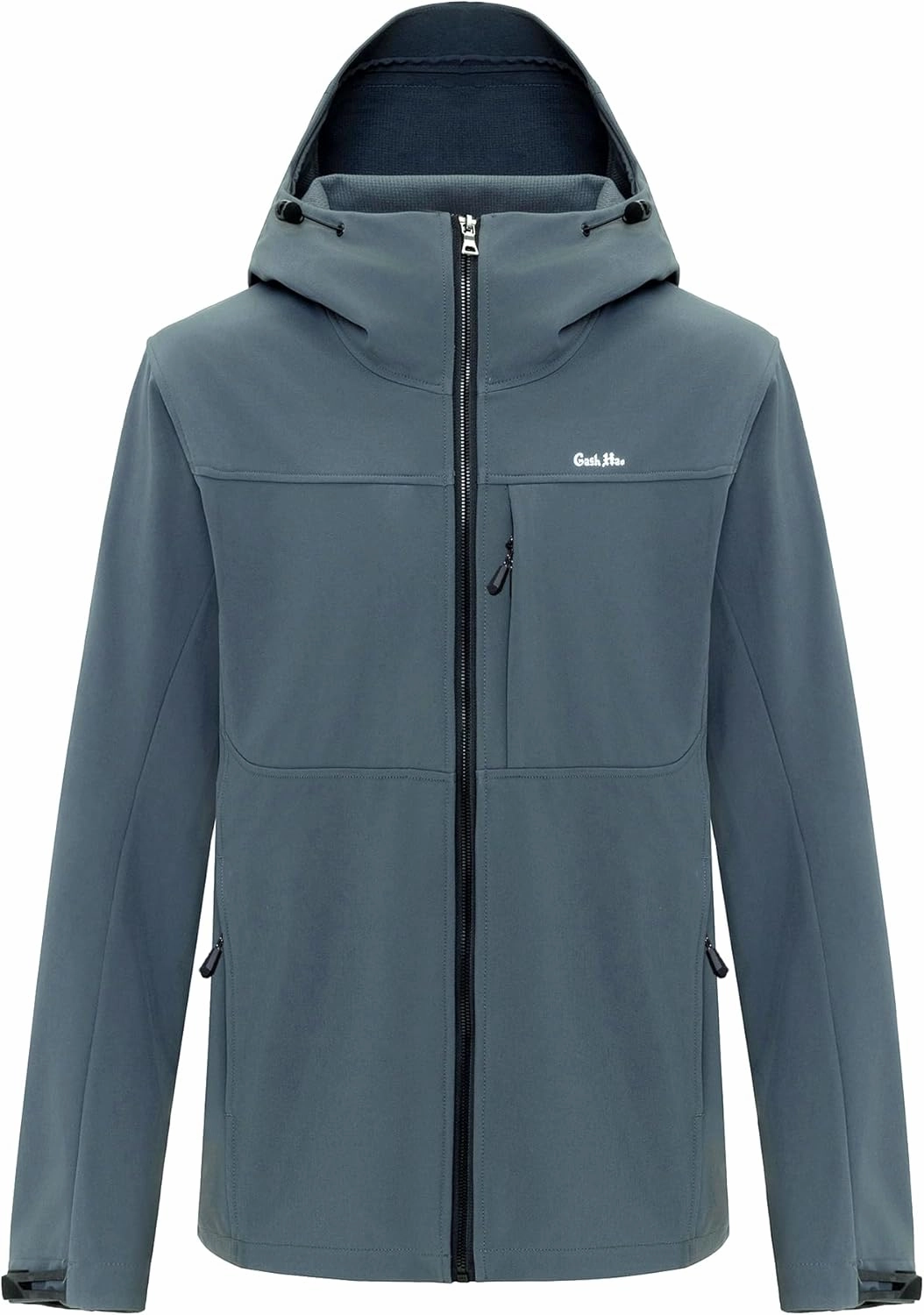 Gash Hao Mens Lightweight Softshell Waterproof Jacket Hooded Fleece Lined Warm Rain Hiking Outdoor Jacket Windbreaker