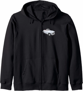 Gaz M20 Pobeda Vintage Car Love Zip Hoodie