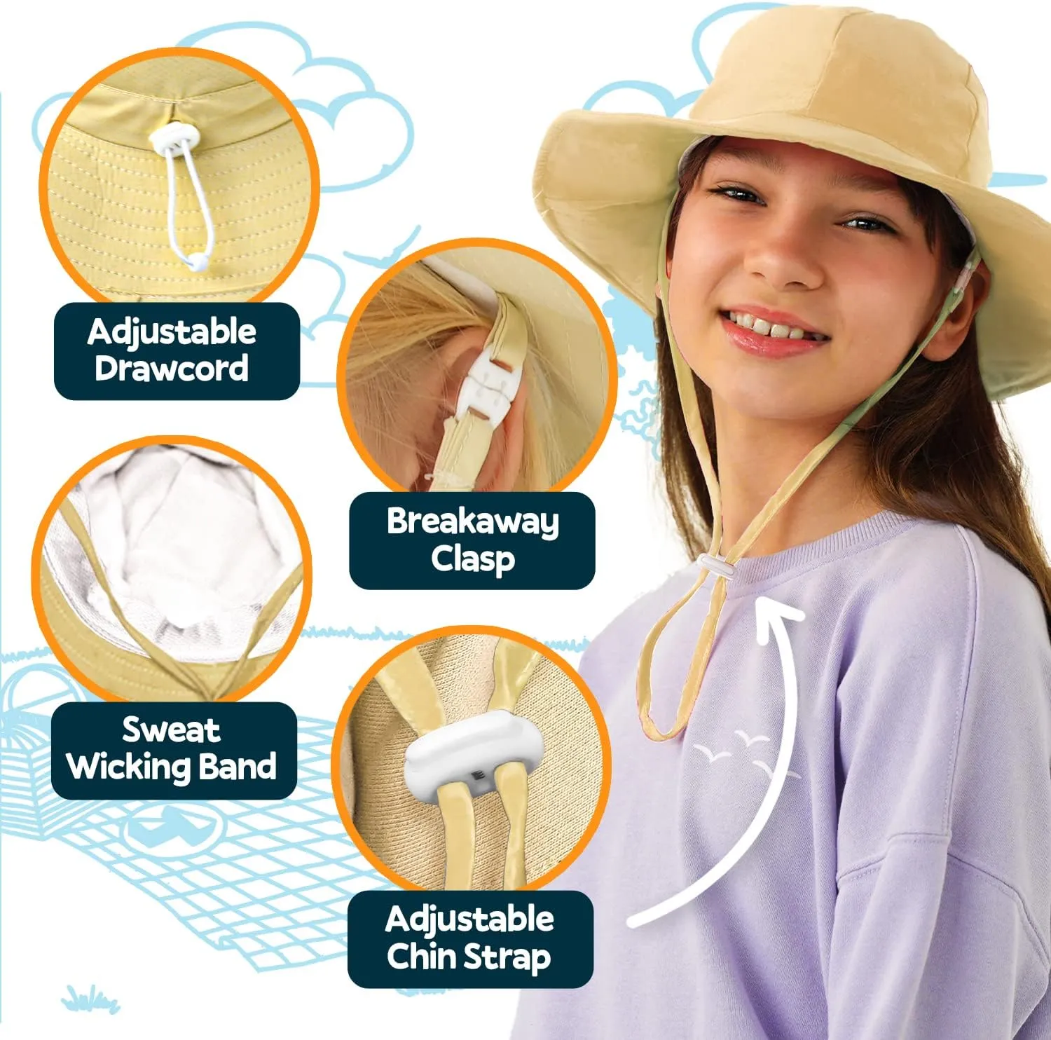 GearTOP Toddler Sun Hats UPF 50  Kids Boonie Hat Sun Hat Toddler Boy Kids Hats Girls