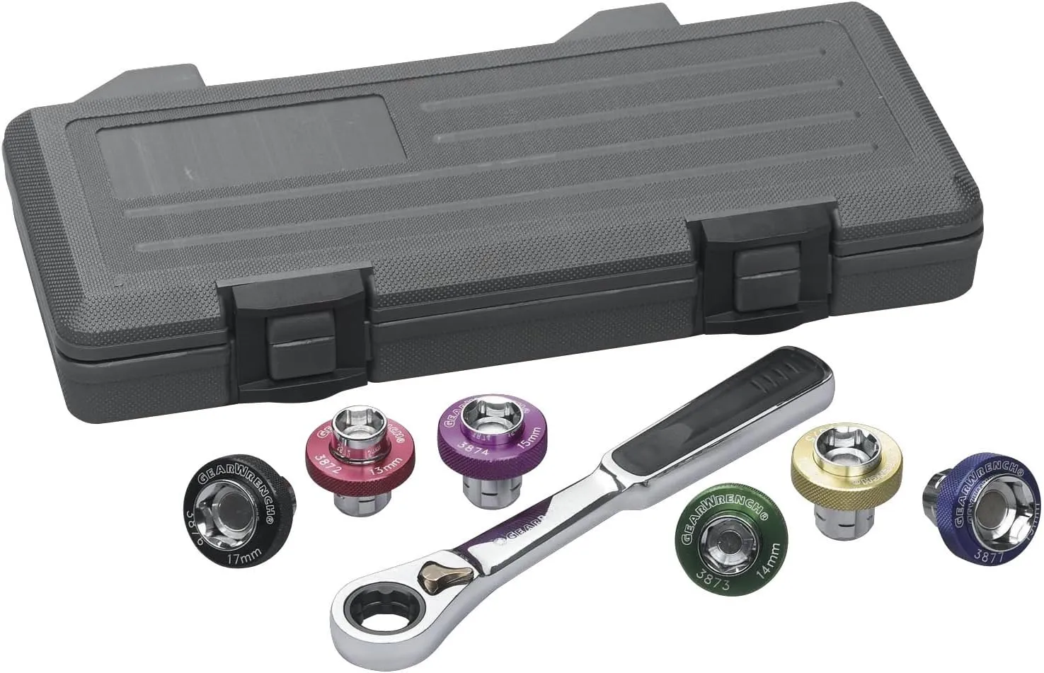 GEARWRENCH 7 Pc. 3/8" Drive 6 Pt. Magnetic Oil Drain Plug Socket Set, Metric - 3870D