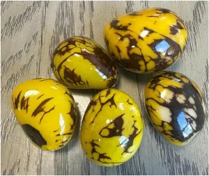 Generic Tagua Nut Tagua Seed Bead in Yellow Color | Set of 6 Tagua Nuts | Eco-Friendly Bead | Natural Bead for Sustainable Jewelry Making | 4x3.5 cm. Approx. | Undrilled | Carving | Woodwork, Medium