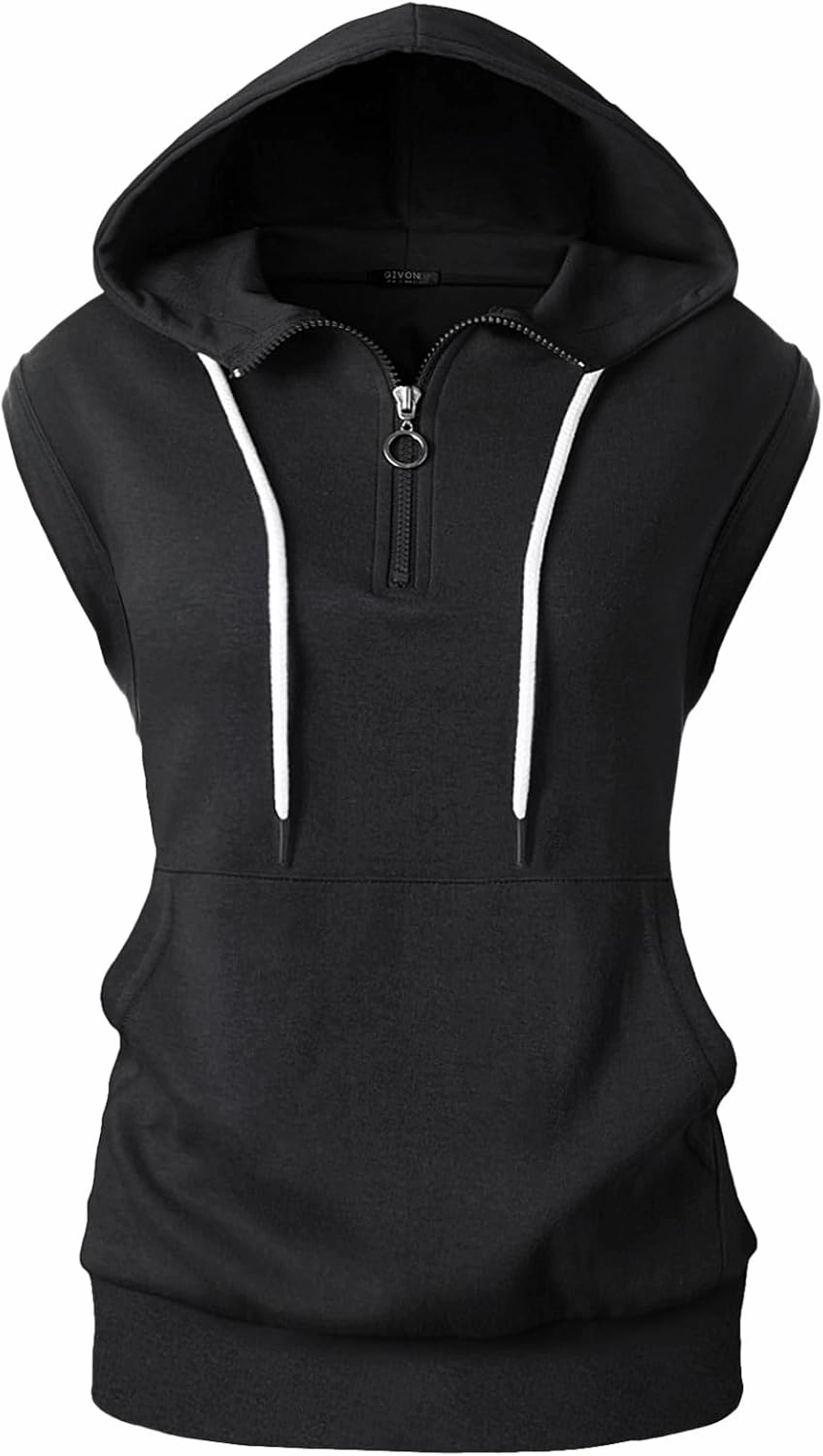 GIVON Women's Lightweight Hooded Vest Sleeveless 1/4 Zip Pullover Casual Hoodie Sweatshirt with Pockets