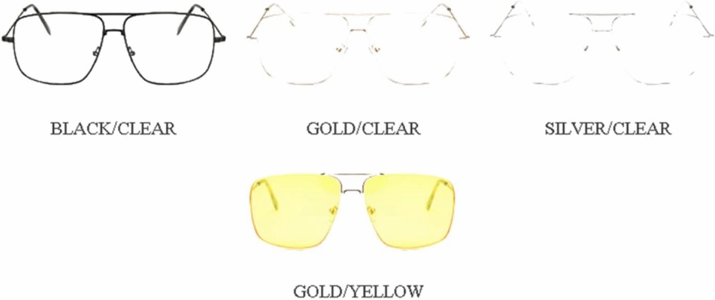 Glasses Frame Women Men Vintage Alloy Clear Lens Sunglasses Oversized Eyeglasses