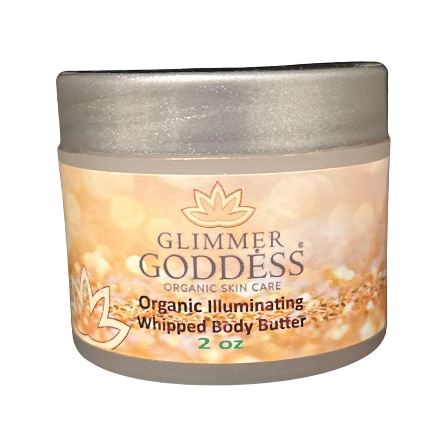 GLIMMER GODDESS Organic Shimmer Body Butters Travel Size 2 oz - Diamond Super Level 3 - Nourishing, Hydrating, Natural Glow - Vegan, Cruelty-Free, Paraben-Free, All-Natural Ingredients – Travel Ready