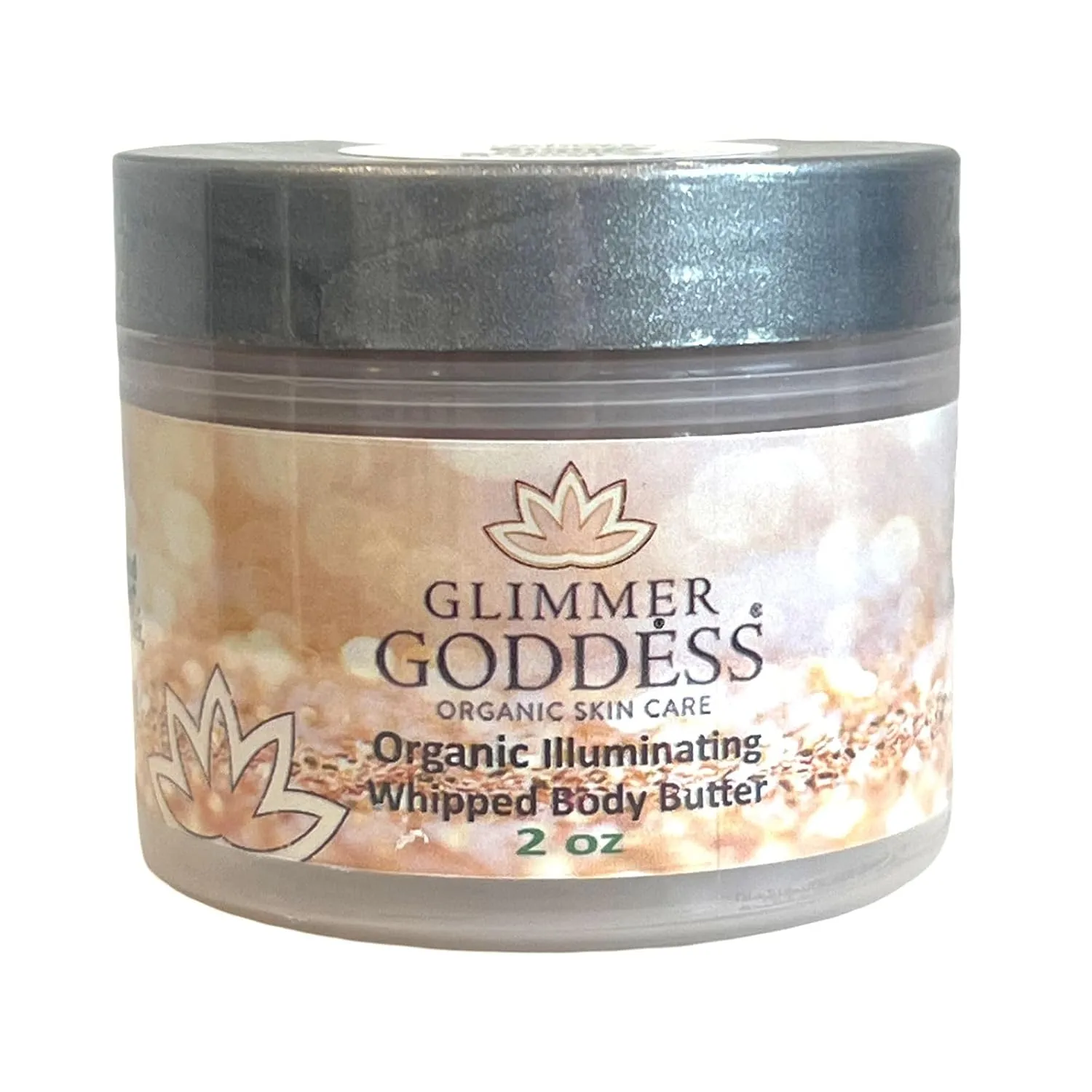 GLIMMER GODDESS Organic Shimmer Body Butters Travel Size 2 oz - Diamond Super Level 3 - Nourishing, Hydrating, Natural Glow - Vegan, Cruelty-Free, Paraben-Free, All-Natural Ingredients – Travel Ready