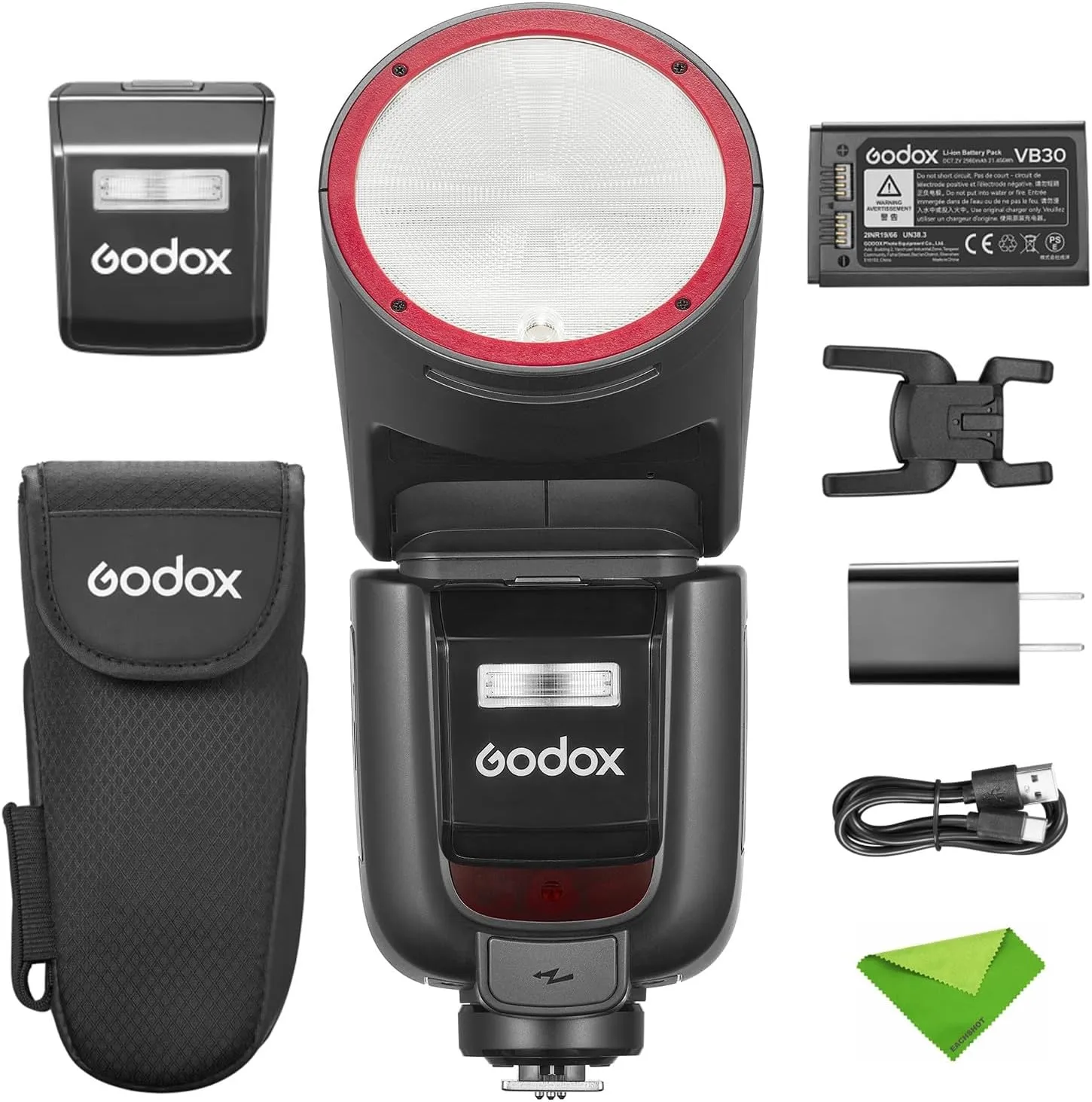 Godox V1 V1ProO Flash for Olympus Panasonic Camera TTL Speedlight, 1/8000 HSS 500 Full Power Flashes, 1.3s Recycle Time, 2.4G Wireless Flash with External Flash SU-1 (Godox V1Pro-O USA Version)