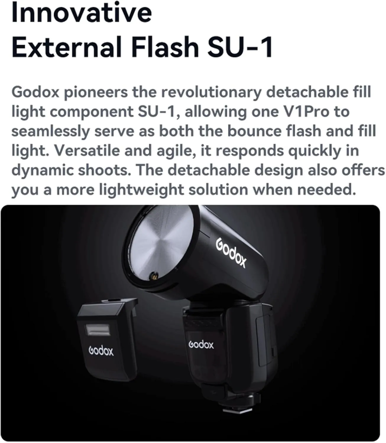 Godox V1 V1ProO Flash for Olympus Panasonic Camera TTL Speedlight, 1/8000 HSS 500 Full Power Flashes, 1.3s Recycle Time, 2.4G Wireless Flash with External Flash SU-1 (Godox V1Pro-O USA Version)