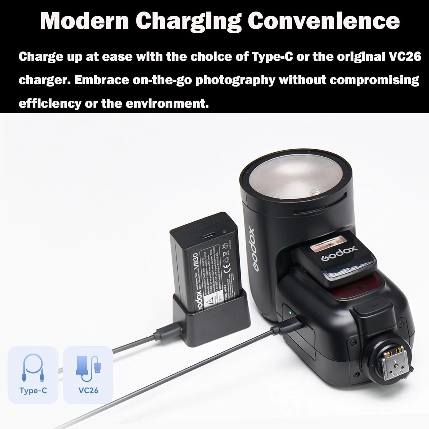 Godox V1 V1ProO Flash for Olympus Panasonic Camera TTL Speedlight, 1/8000 HSS 500 Full Power Flashes, 1.3s Recycle Time, 2.4G Wireless Flash with External Flash SU-1 (Godox V1Pro-O USA Version)