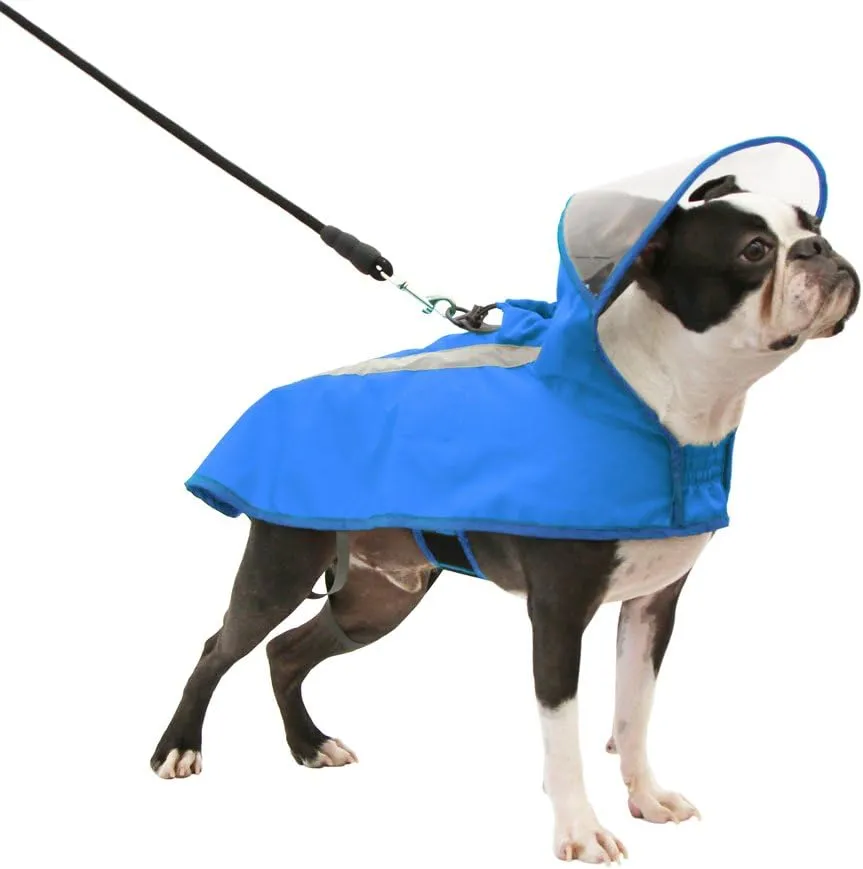 Gooby - Raincoat, Adjustable Rain Cap with See Through Visor, Blue, X-Large