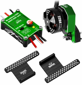 GOUPRC 2204 2400KV Brushless Outrunner Motor with Transmission & 30A Brushless Mini Esc with Pedals Kit for SCX24 Axial 1/24 Remote Control Crawler Truck Car Black Green