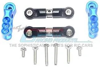 GPM For Traxxas E-Revo 2.0 VXL Brushless (86086-4) Upgrade Parts Aluminum Servo Horn With Stainless Steel Adjustable Steering Link - 4Pc Set Blue