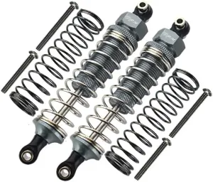 GPM For Traxxas TRX-4 Trail Defender Crawler/TRX-6 Merc-Benz G63 Upgrade Parts Aluminum Front/Rear Adjustable Spring Dampers - 1Pr Set Gray Silver