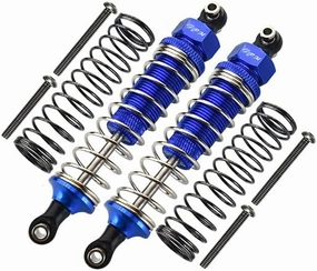 GPM For Traxxas TRX-4 Trail Defender Crawler/TRX-6 Merc-Benz G63 Upgrade Parts Aluminum Front/Rear Adjustable Spring Dampers - 1Pr Set Blue