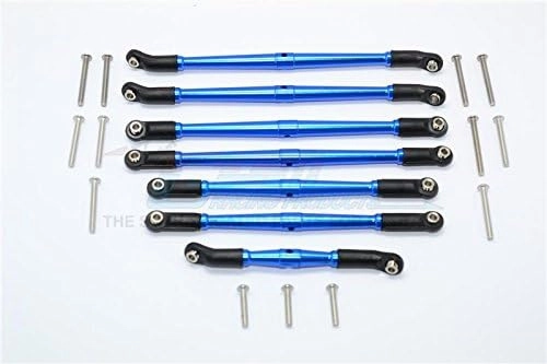 GPM For Traxxas TRX-4 Trail Defender Crawler Upgrade Parts Aluminum Adjustable Upper & Lower Suspension Links - 7Pcs Set Blue