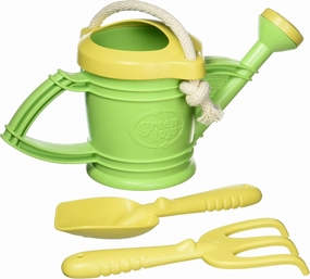 Green Toys Watering Can, Green 4C - Pretend Play, Motor Skills, Kids Outdoor Role Play Toy. No BPA, phthalates, PVC. Dishwasher Safe, Recycled Plastic, Made in USA, Yellow